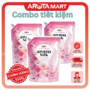 Combo 3 Nước xả vải Hương Hoa Hồng Aroma Silk túi 2.1 L Hàn Quốc