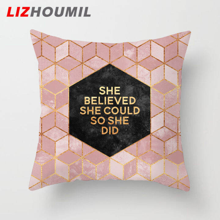 lizhoumil-ปลอกหมอนตกแต่งปลอกหมอนพิมพ์สี45x45cm-ปลอกหมอนโซฟาสี่เหลี่ยมสไตล์เรขาคณิต