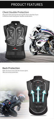 WOSAWE New Motorcycle Body Armor Vest Rider Motocross Protective Gear Dirt Bike Racing Spine Guards Chest Back Protector