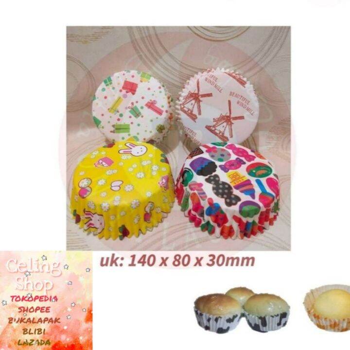 cake cases PET B 20pc paper cup kue kertas bulat motif | Lazada Indonesia