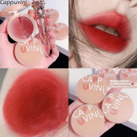 Cappuvini ลิปสติกสองสีโคลนลิปเคลือบริมฝีปากใบหน้าหมอกสีน้ำตาลแดงลิปสติกสีเวลเว็ดกันน้ำ