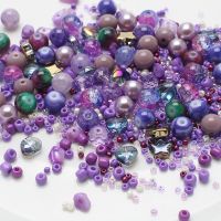 【CC】┇♕  45g Mixed Size Colorful Czech Glass Beads Loose Round Spacer Charms Necklace Jewelry Making