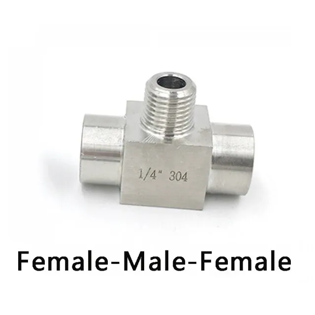 1/8 "1/4" 3/8 "1/2" BSP 304สแตนเลสชายหญิงไปหญิงต๊าปเกลียวประเภท3 Way ...