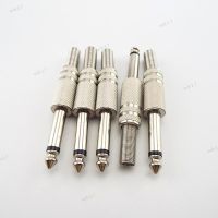 5pcs 6.35mm Male Mono Channel Amplifier Plug Connectors Monaural Jack Audio Cable Microphone Accessories Plugs 17TH