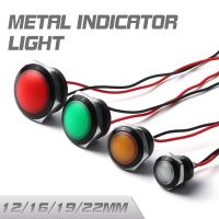 12mm 16mm 19mm 22mm Waterproof IP67 Oxidized Black  Metal LED Warning Indicator Light With Wire Spherical Round Signal Lamp Push Button