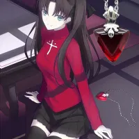 GFRGTRGTR สำหรับสาวๆ วินเทจ พลอยเทียม Tohsaka RIN หัวใจ สร้อยคอสเตย์ไนท์ เครื่องประดับปาร์ตี้ Choker กระดูกไหปลาร้าเกาหลี สร้อยคออะนิเมะผู้หญิง