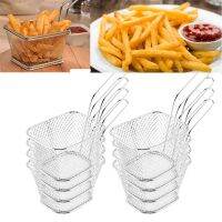 【LZ】◇♝  Mini aço inoxidável francês Fries Basket Fry Baskets Chips Apresentação Food Strainer Cozinha Ferramenta Cozinhar 8Pcs