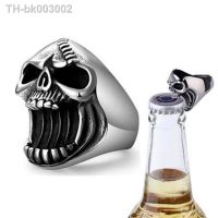 ✶◎✘ Punk Alternative Fashion Creative Ring Accessories Skull Beer Bottle Opener Big Mouth Ghost Head Men 39;s Ring bottle opener