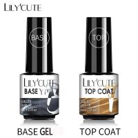 LILYCUTE No Wipe Top Base Gel Esmalte Semi Permanente Bright Color Gel UV Gel Nail Art For Manicure Gel Nail Polish Varnishes Cleaning Tools