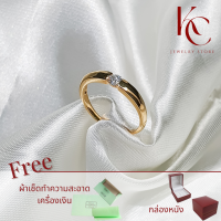 แหวนชายฝังเพชร Moissanite 4mm ตัวเรือนเงินแท้ 92.5% ชุบทอง 24K / Ring metal Silver 925 gem type