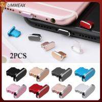 UMMEAX 2pcs สากล อลูมิเนียมอัลลอยด์ อุปกรณ์เสริมโทรศัพท์ ปลั๊กกันฝุ่น จุกโลหะ ท่าเรือ พอร์ตแคป