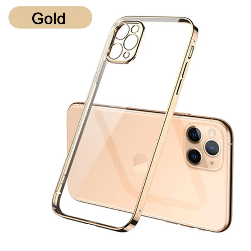 Luxury Square Clear TPU Case For iPhone 11 12 13 Mini Pro Max Soft