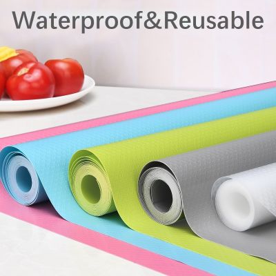 【YF】 Reusable Shelf Cover Liners Cabinet Mat Drawer Moisture-Proof Waterproof Dust Anti-Slip Fridge Kitchen Table Pad Paper