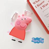 3D สีชมพู Peppa หมูหูฟังกรณีสำหรับ Apple airpods/airpods2 2 ซิลิโคนครอบหูฟังอากาศฝักปลอกกระเป๋าป้องกัน airpod อุปกรณ์เสริม