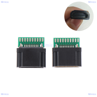 Mmico ขั้วต่อช่องเสียบ ช่องเสียบ HDMI ตัวเมีย19PIN 1ชิ้นพร้อมบอร์ด PCB ชนิดบัดกรีพร้อมเปลือกพลาสติก