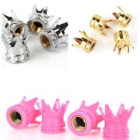 【CW】 4Pcs Crown Bicycle Tyre Wheel Stem Air Valve Caps Tire Valve Auto Truck Bike Car Tyre Tire Bike Cycling Wholesale