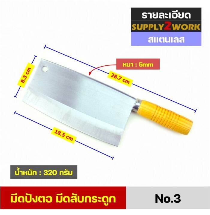 ด้ามไม้-มีดปังตอ-มีดเชฟจีน-มีดสับกระดูก-มีดทำครัว-มีดครัวสแตนเลส-ใบมีดมีให้เลือก-2-รูปแบบ-เหล็กแมงกานิส-และ-สแตนเลส