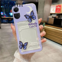 Gfaith เคสโทรศัพท์ Oppo Reno10 Reno 10 Pro 10 Pro + 5G 2023 TPU แฟชั่นซิลิโคนดอกไม้ทิวลิปผีเสื้อเคสกระเป๋าใส่บัตร Reno10Pro Oppo