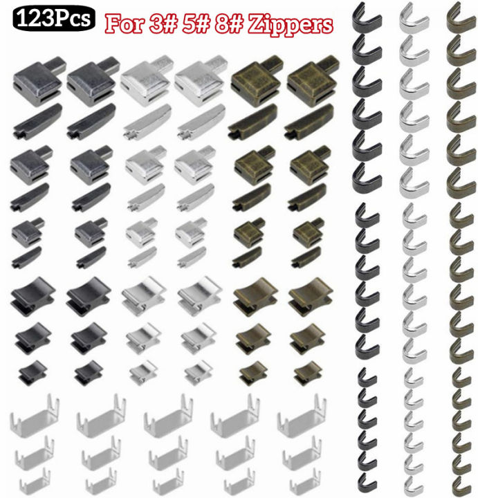 85PCS Zipper Repair Zipper Pull Metal Zipper Head Sliders Retainer