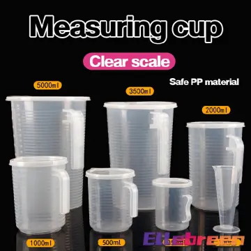 U.S. Kitchen Supply - 16 oz (500 ml) Plastic Graduated Measuring Cups with Pitcher Handles (Pack of 6), 2 Cup Capacity, Ounce ml Markings Measure Mix