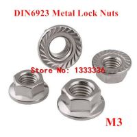 100pcs M3 DIN6923 Hexagon Flange Metal Lock Nuts with non-slip Tooth cushioned Locking nut Nails  Screws Fasteners