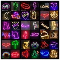 ✱☏♚ 81 Styles Led Neon Sign Light Colorful Rainbow Flamingos Neon Love for Room Home Party Wedding Propose Decoration Xmas Gift Lamp