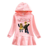 Robloxsเด็กหญิงแขนยาวHoodedเสื้อกันหนาวเดรสกันหนาวมีฮู้ดหญิงHoodedเสื้อกันหนาวการ์ตูนเด็กฤดูใบไม้ผลิและฤดูใบไม้ร่วงCasualเสื้อผ้าชุดเดรสสำหรับเด็กใส่ลำลองสำหรับฤดูใบไม้ร่วงฤดูหนาวPartyวันเกิดPullover