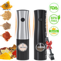 Electric Salt and Pepper Grinder Automatic Spice Mill Shakers with LED Light Adjustable Coarseness for Kitchen Outdoor Picnics