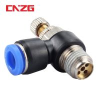 ◈❏ Air SL 1/8 1/4 3/8 1/2 Speed Control Pneumatic Fitting Throttle Valve Controller 4 6 8 10mm Hose Tube Fast Connection adjustable