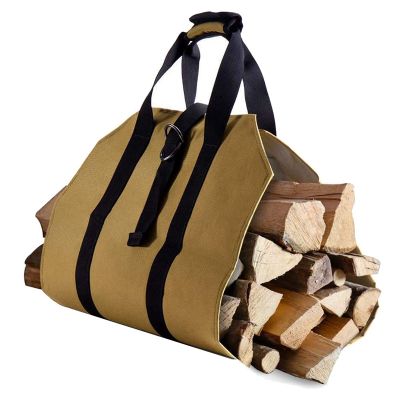 Durable Firewood Carrier Bag Sturdy Carrying Wood Storage Bag Canvas Storage Bag Stand Up Log Carrier Tote Holder