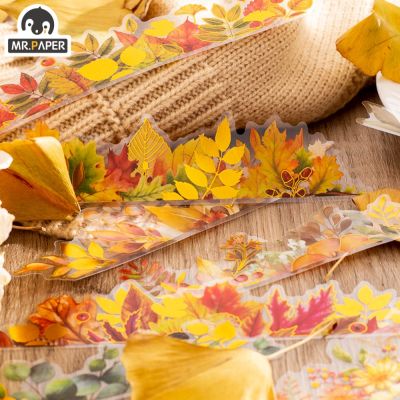 Mr. Paper 6 Style 15Pcs/Bag Aesthetic Flower Creativity Autumn Leaf Plant Hand Account Decorative Stationery Sticker