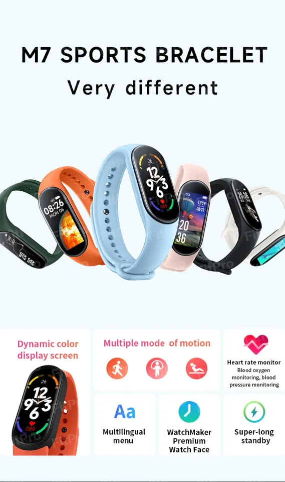 ZZOOI M7 Smart Watch Men Women Smartband M7 Heart Rate Smartwatch