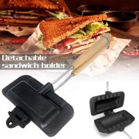 Black Sandwich Maker Pan Toaster Maker Nonstick Frying Maker Hot Dog Double Tool Pan Sided Sandwich DIY M8D5