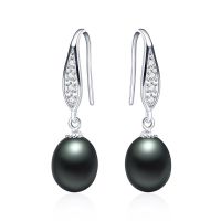 HENGSHENG Simple 925 Sterling Silver Zircon Drop Earrings Jewelry Vintage Style Real Natural Freshwater Pearl For Women Gifts