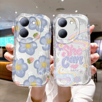 เคส VIVO Y27 Y78 Y02 Y02A Y02T T1 Pro Y22 Y22s 5G 4G เคสโทรศัพท์ดีไซน์ใหม่การ์ตูนน่ารักสดใสลายดอกไม้เจ้าหญิงสตาร์บัคครีมใสเคสนิ่มที่สร้างสรรค์ Case 2023