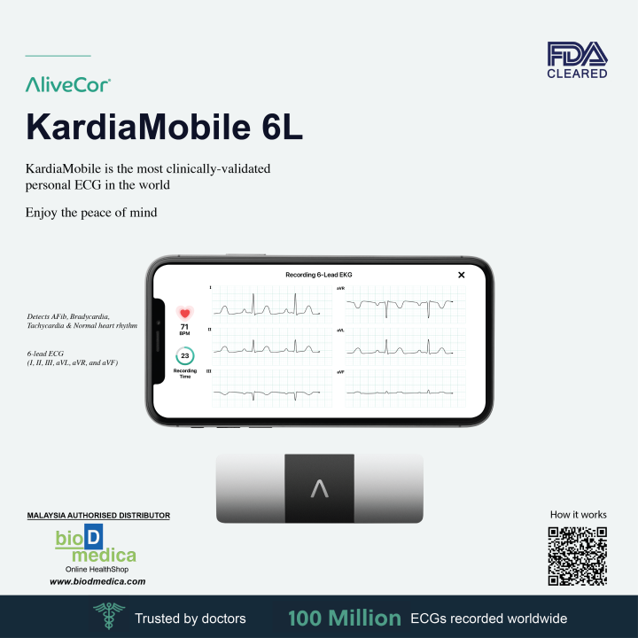 🇲🇾alivecor Kardia Mobile 6l—medical-graded Ecg Device (fda Cleared 