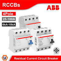 ABB - อุปกรณ์ป้องกันไฟรั่ว ไฟดูด Residual Current Circuit Breaker (RCCB) 4P, 30mA, 10kA ขนาดแอมป์ 25A/40A/63A/80A และ 100A มอก. 2425-2560 เอบีบี สั่งซื้อได้ที่ร้าน Ucanbuys