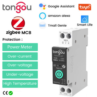 TUYA MCB ZigBee Smart Circuit Breaker Over Current Under Voltage Protection Power Metering 1-63A Wireless Remote Control Switch