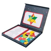 62Pcs/Set Rainbow Wooden Magnetic Geometric Puzzle and Flash Cards Kids Early Learning Educational Toy Jigsaw Montessori Gifts Flash Cards Flash Cards