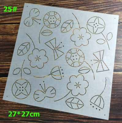 Make Coaster Handbag Wall Decoration Home Embroidery Tool Big size Animal Flower Grid Wave Stripe Soft Sashiko Template S0997L