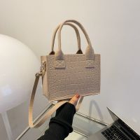 Women Small Square Bag 2023 New Simple and Versatile Casual Handbag Fashion Popular Felt Oneshoulder Messenger Bag