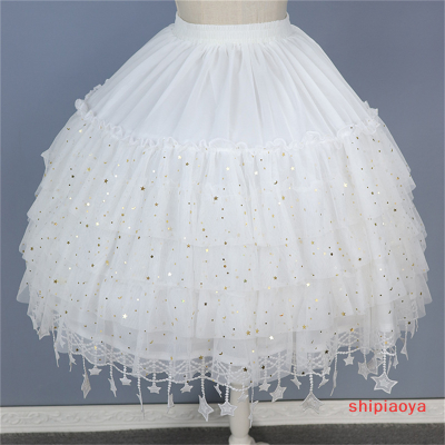 Shipiaoya กระโปรงผ้าโปร่งเลื่อมโลลิต้ากระโปรงกระโปรงชั้นในแบบนักบัลเลต์สำหรับงานแต่งงานคอสเพลย์
