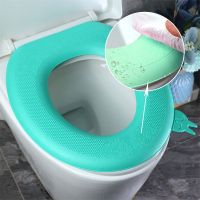 【LZ】 Waterpoof Handle Toilet Seat Cover Bathroom Washable Closestool Mat Pad Cushion O-shape Toilet seat Bidet Toilet Accessories