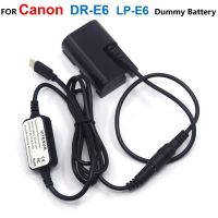 DR-E6 DC Coupler LP-E6 Dummy Battery+LC-E6E USB-C PD Power Bank Cable ACK-E6 For Canon EOS 5D Mark II III 5D2 5D3 6D 7D 60D