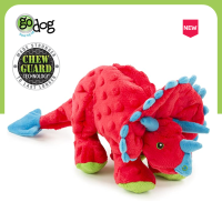 ตุ๊กตา Dinos red (goDog) Squeaker Plush Dog Toy with Chew Guard Technology - Soft &amp; Durable, Chew Resistant &amp; Tough Reinforced Seams, red colour