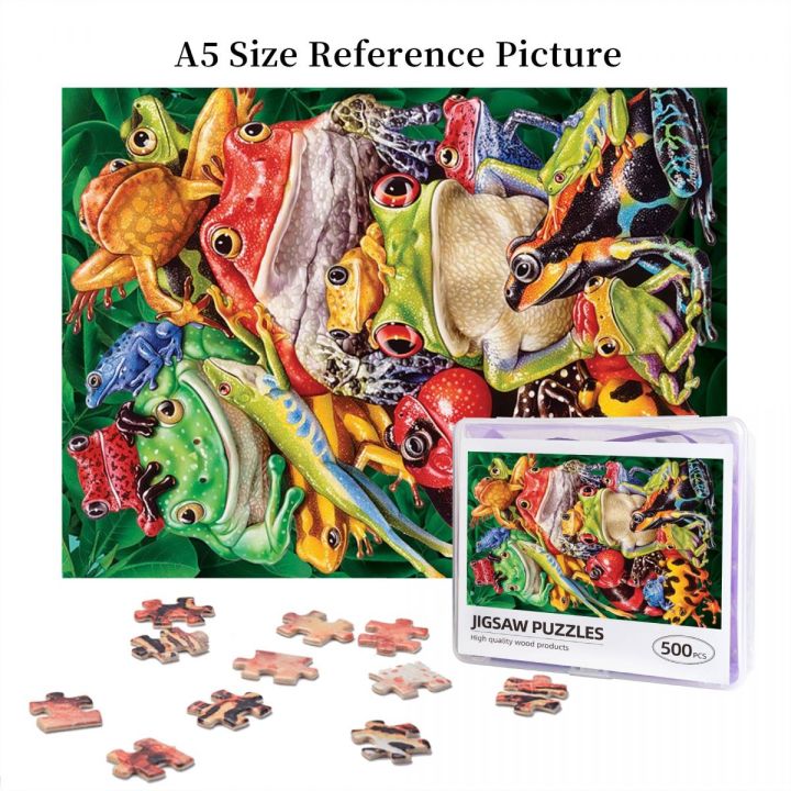 frog-business-wooden-jigsaw-puzzle-500-pieces-educational-toy-painting-art-decor-decompression-toys-500pcs