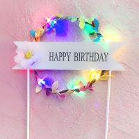 Birthday Wreath LED DIY Topper Cake Garland