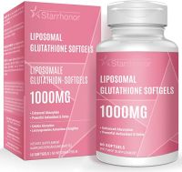 Liposomal Glutathione Softgels 1500MG, Reduced Glutathione Supplement with Vitamin C, Better Absorption, Non-GMO Powerful Antioxidant for Healthy Aging, Detox, Brain, Immune Health, 60 Softgels starehonor