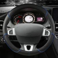 Car Steering Wheel Cover PU Leather Non-Slip For Megane 3 2009-2014 Scenic 2010-2015 Fluence ZE 2009-2016 Auto Accessories Steering Wheels Accessories