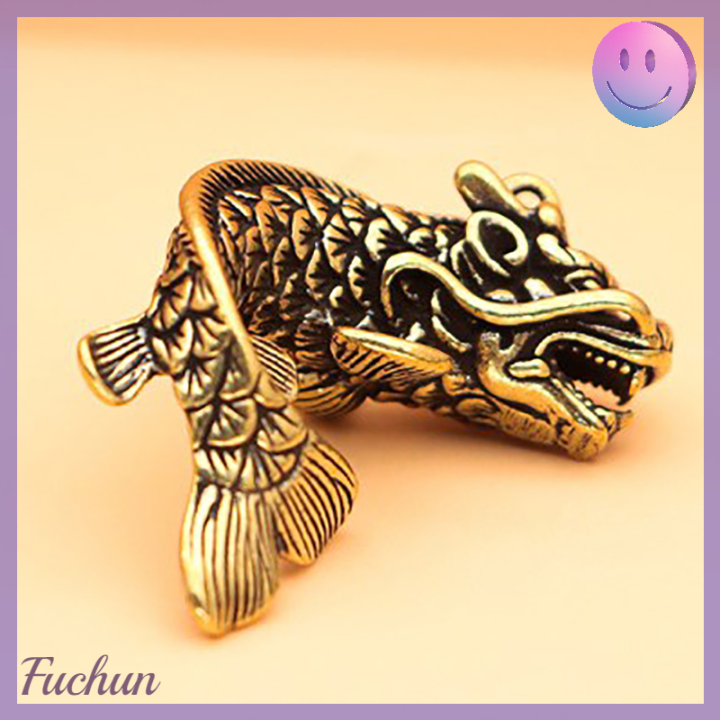 fuchun-หุ่นแกะสลักรูปสัตว์ขนาดเล็กลายมังกรสำหรับ3d-รูปปั้นลิงทองเหลืองสไตล์วินเทจตกแต่งเดสก์ท็อปห้องสำนักงานบ้านเป็นของขวัญสำหรับสะสม